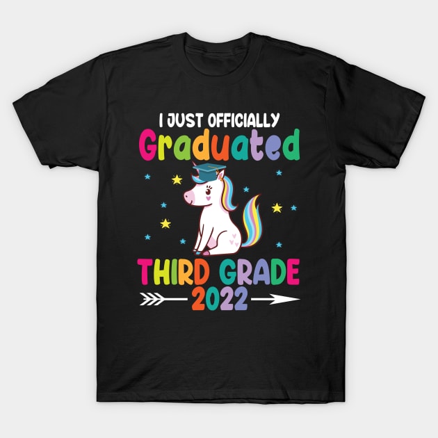 Unicorn Student I Just Officially Graduated Third Grade 2022 T-Shirt by Cowan79